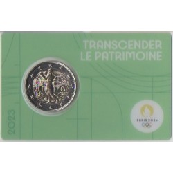 2 euro commémorative - France - 2023 - 2 Euros Commémorative France 2023 - JO de Paris 2024 - Coincard vert - Coincard