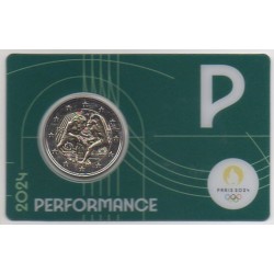 2 euro commémorative - France - 2024 - 2 Euros Commémorative France 2024 - JO de Paris 2024 - Coincard vert - Coincard