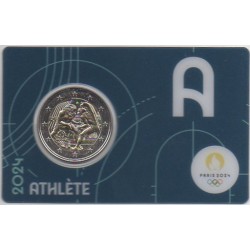 2 euro commémorative - France - 2024 - 2 Euros Commémorative France 2024 - JO de Paris 2024 - Coincard bleu - Coincard