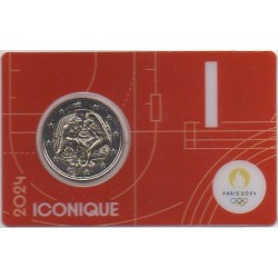 2 euro commémorative - France - 2024 - 2 Euros Commémorative France 2024 - JO de Paris 2024 - Coincard rouge - Coincard