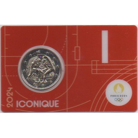 2 euro commémorative - France - 2024 - 2 Euros Commémorative France 2024 - JO de Paris 2024 - Coincard rouge - Coincard