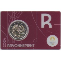 2 euro commémorative - France - 2024 - 2 Euros Commémorative France 2024 - JO de Paris 2024 - Coincard violet