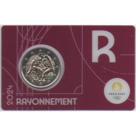 2 euro commémorative - France - 2024 - 2 Euros Commémorative France 2024 - JO de Paris 2024 - Coincard violet - Coincard