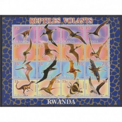 Rwanda - 2001 - Petite feuille de 16 valeurs - Reptils