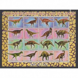 Rwanda - 2001 - Petite feuille de 16 valeurs - Prehistoric animals