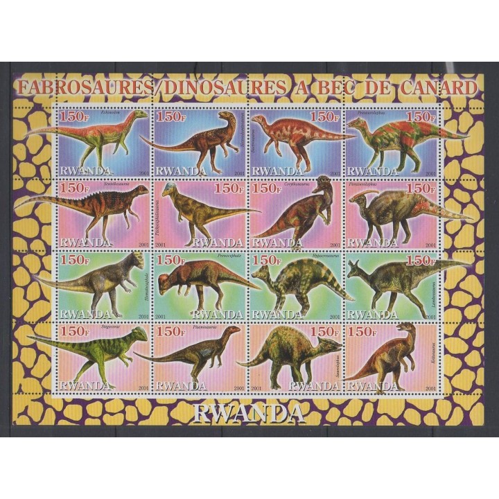 Acheter ces timbres du Rwanda de l'année 2001 (No Petite feuille de 16 valeurs).