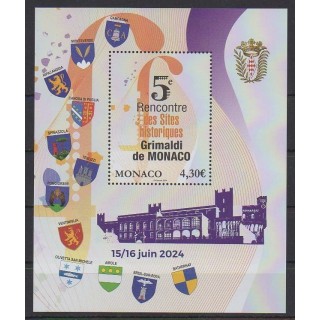 Acheter ce bloc-feuillet de Monaco de l'année 2024 (No BF Rencontre des sites historiques).
