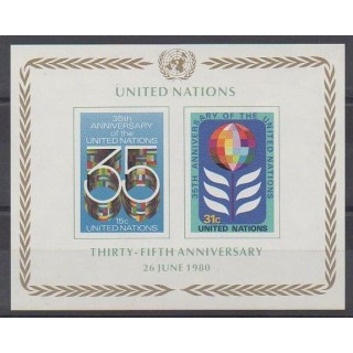 Acheter ce bloc-feuillet des Nations Unies (bureau de New-York) de l'année 1980 (No BF7).