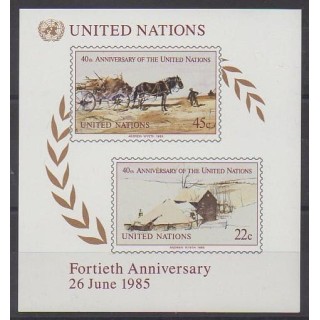 Acheter ce bloc-feuillet des Nations Unies (bureau de New-York) de l'année 1985 (No BF8).