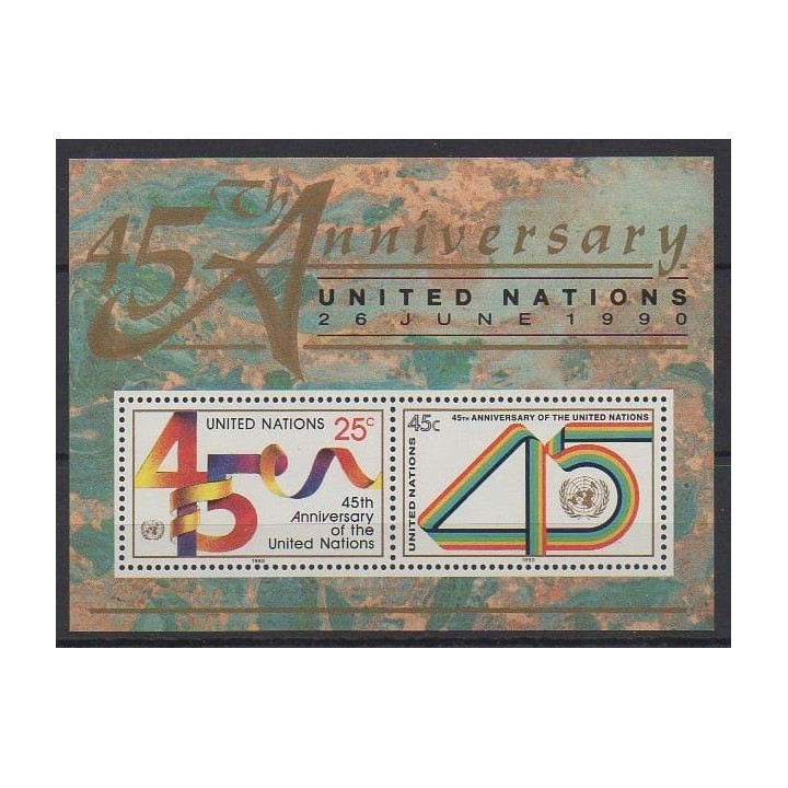 Buy this souvenir sheet  of United Nations (UN - New York) of the year 1990 (Nb BF11).