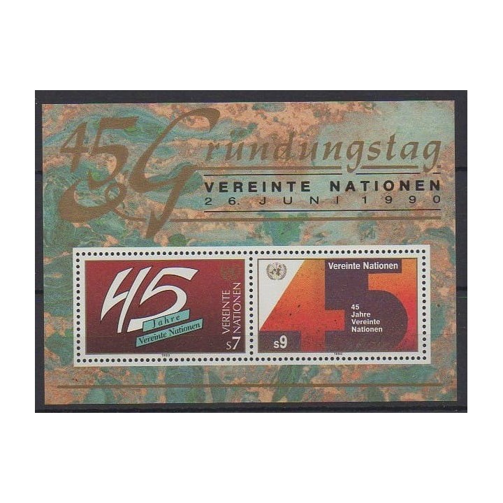 Buy this souvenir sheet  of United Nations (UN - Vienna) of the year 1990 (Nb BF5).