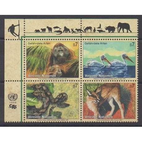 Nations Unies (ONU - Vienne) - 1999 - No 307/310 - Espèces menacées - WWF