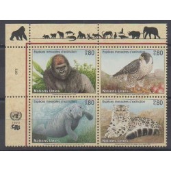 Nations Unies (ONU - Genève) - 1993 - No 243/246 - Espèces menacées - WWF