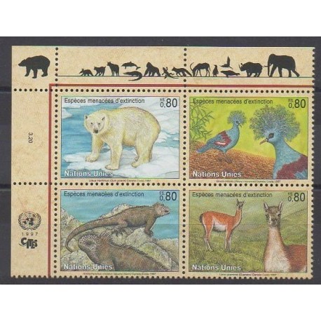 Nations Unies (ONU - Genève) - 1997 - No 325/328 - Espèces menacées - WWF