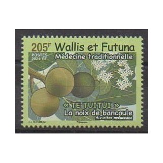 Buy this stamp of Wallis et Futuna of the year 2024 (La noix de bancoule).