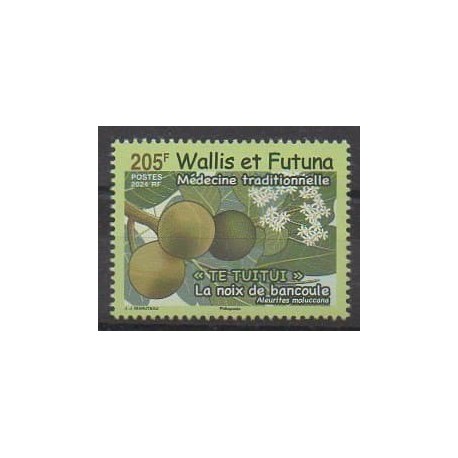 Wallis and Futuna - 2024 - La noix de bancoule - Fruits or vegetables - Health or Red cross