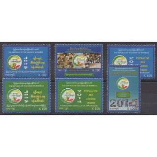 Acheter cette série de timbres de Birmanie de l'année 2014 (No 328/333).