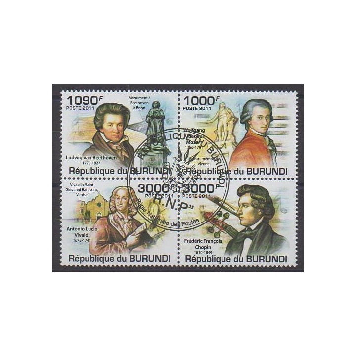 Acheter cette série de timbres du Burundi de l'année 2011 (No 1273/1276). - Oblitéré