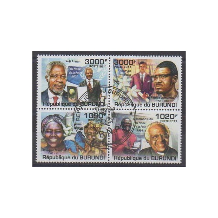 Acheter cette série de timbres du Burundi de l'année 2011 (No 1261/1264). - Oblitéré