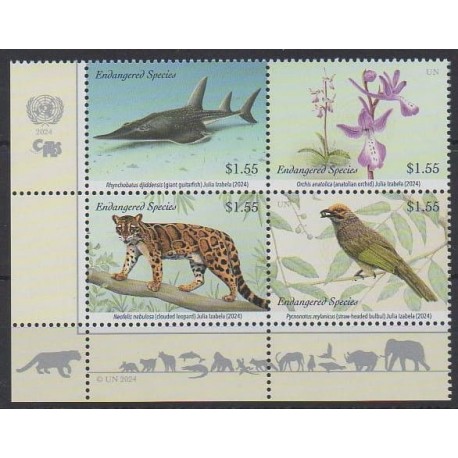 Nations Unies (ONU - New-York) - 2024 - No 1850/1853 - Espèces menacées - WWF