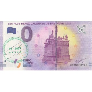 Euro banknote memory - 2017 - Les plus beaux calvaires de Bretagne - Pleyben - Avec tampon - (Finistère)