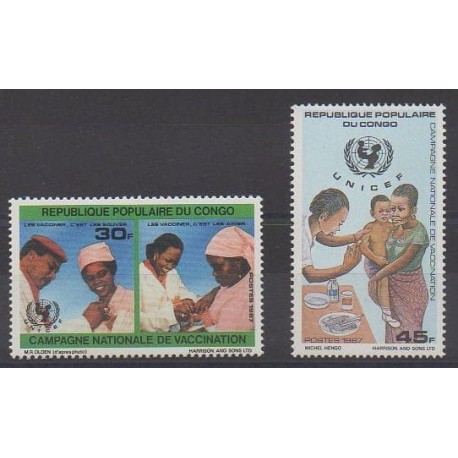 Congo (République du) - 1987 - No 811/812 - Enfance