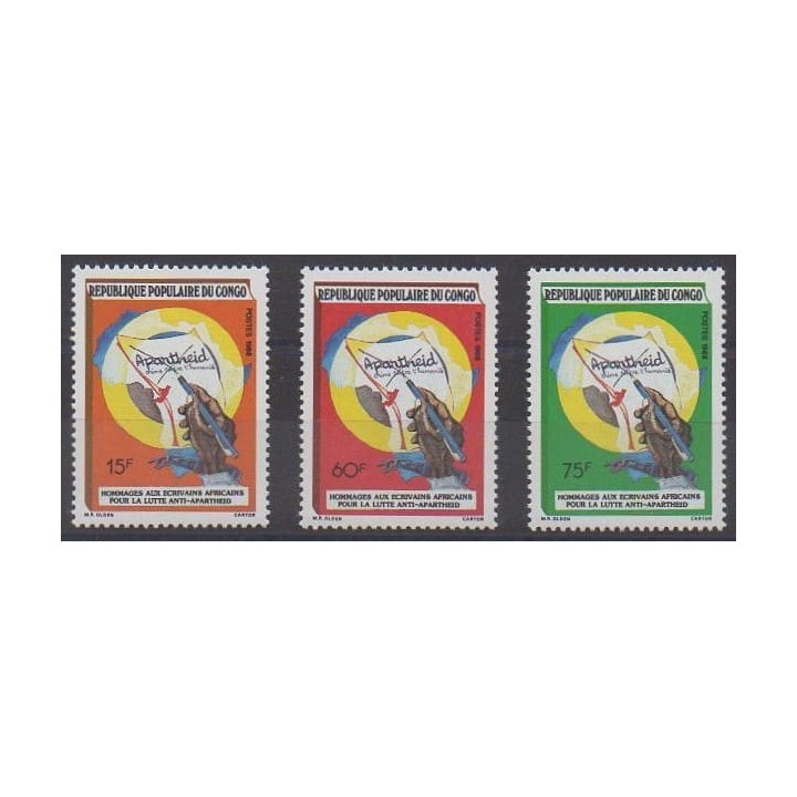 Acheter cette série de timbres de la République du Congo de l'année 1988 (No 823/825).