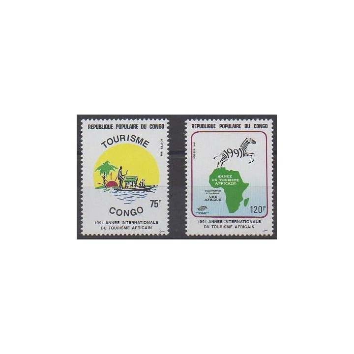 Buy this set of stamps of Republic of Congo of the year 1991 (Nb 899/900).