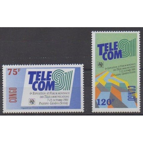 Congo (République du) - 1991 - No 905/906 - Télécommunications