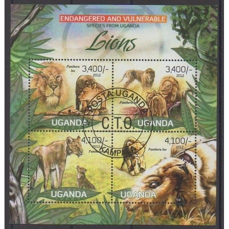 Uganda - 2012 - Nb 2474/2477 - Mamals - Endangered species - WWF - Used