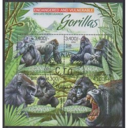 Uganda - 2012 - Nb 2466/2469 - Mamals - Endangered species - WWF - Used