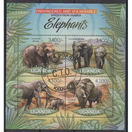 Uganda - 2012 - Nb 2482/2485 - Mamals - Endangered species - WWF - Used