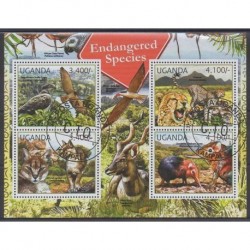 Uganda - 2012 - Nb 2333/2336 - Animals - Endangered species - WWF - Used