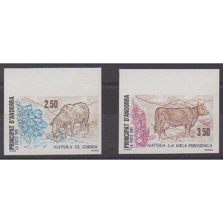 French Andorra - 1991 - Nb 405/406ND - Mamals