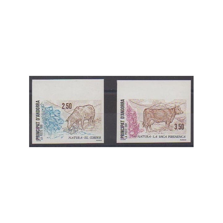 Acheter cette série de timbres d'Andorre français de l'année 1991 (No 405/406ND).