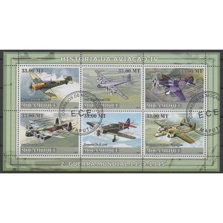 Mozambique - 2009 - Nb 2644/2649 - Planes - Second World War - Used