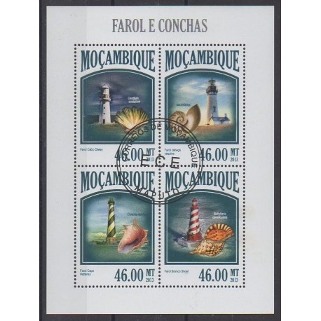 Mozambique - 2013 - Nb 5733/5736 - Lighthouses - Sea life - Used