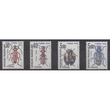 France - Timbres-taxe - 1983 - No T109/T112 - Insectes