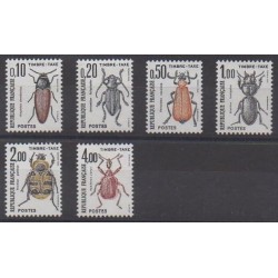 France - Timbres-taxe - 1982 - No T103/T108 - Insectes