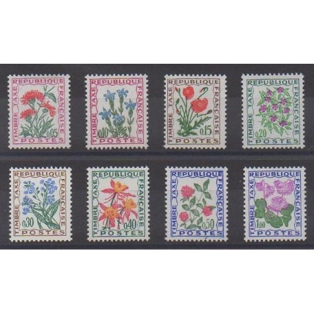 France - Timbres-taxe - 1964 - No T95/T102 - Fleurs