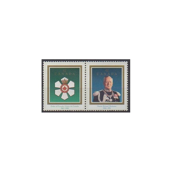 Buy this set of stamps of Canada of the year 1992 (Nb 1283/1284).