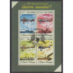 Saint Thomas and Prince - 2014 - Nb 4390/4393 - First World War - Planes - Boats - Used