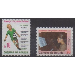 Buy this set of stamps of Bolivia of the year 1982 (Nb 624/625).
