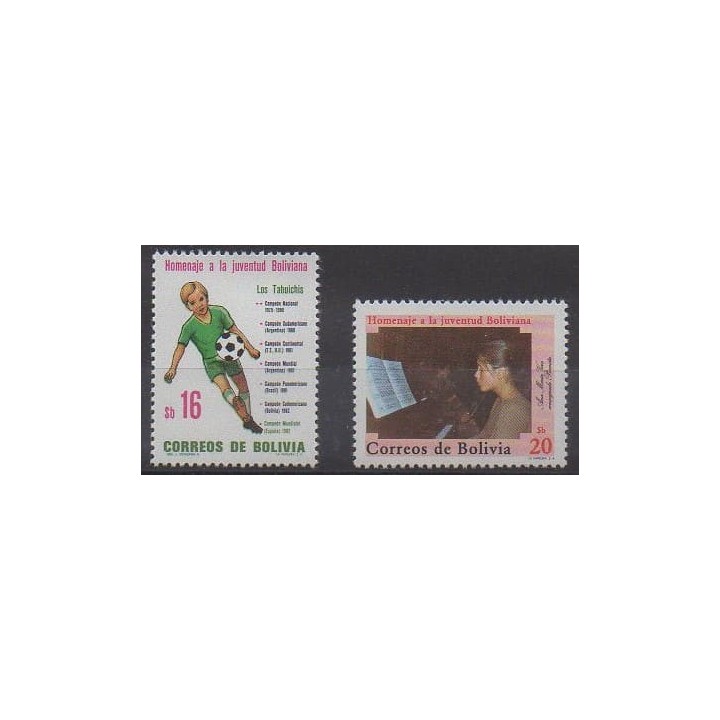 Acheter cette série de timbres de Bolivie de l'année 1982 (No 624/625).