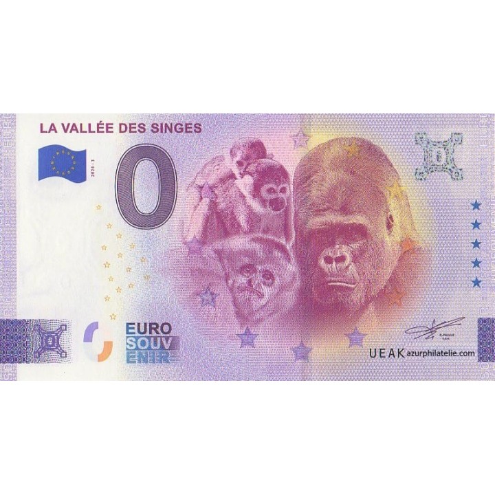 Billet souvenir touristique - 2024-3 - La Vallée des Singes - (Vienne)