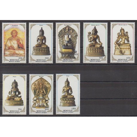 Mongolie - 1988 - No 1596/1603 - Art - Religion