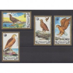 Mongolia - 1988 - Nb 1604/1607 - Birds