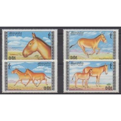 Mongolia - 1988 - Nb 1609/1612 - Horses