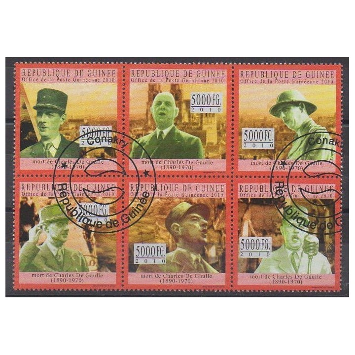 Acheter cette série de timbres de Guinée de l'année 2010 (No 5050/5055). - Oblitéré