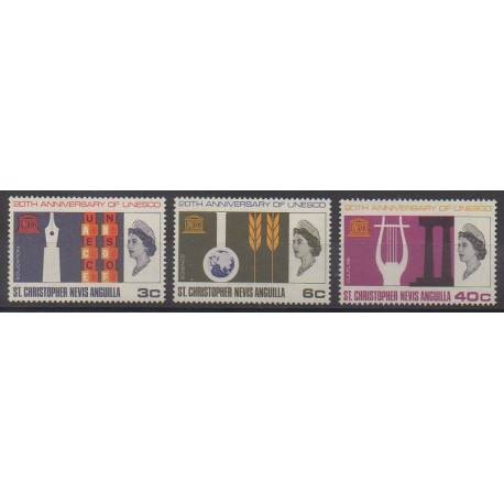 Saint-Christophe - 1966 - No 193/195 - Nations unies